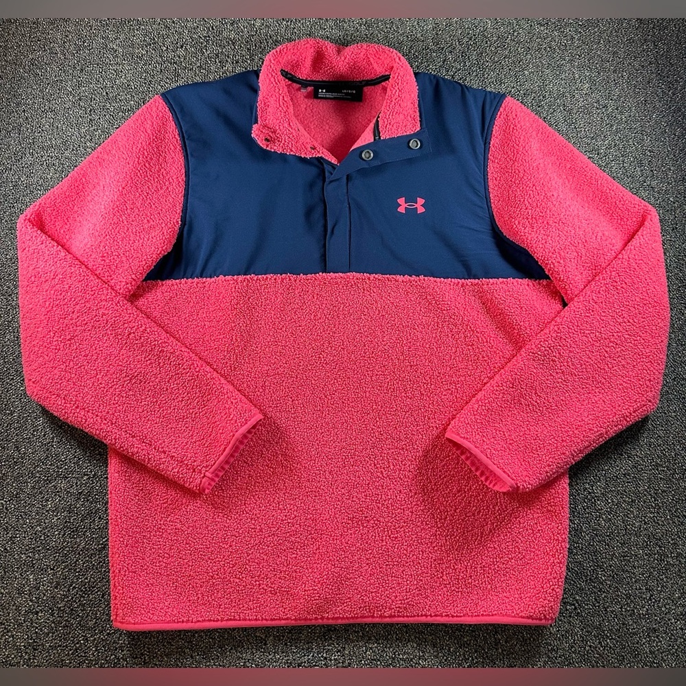 Under Armour Pink and Navy Teddy Jacket